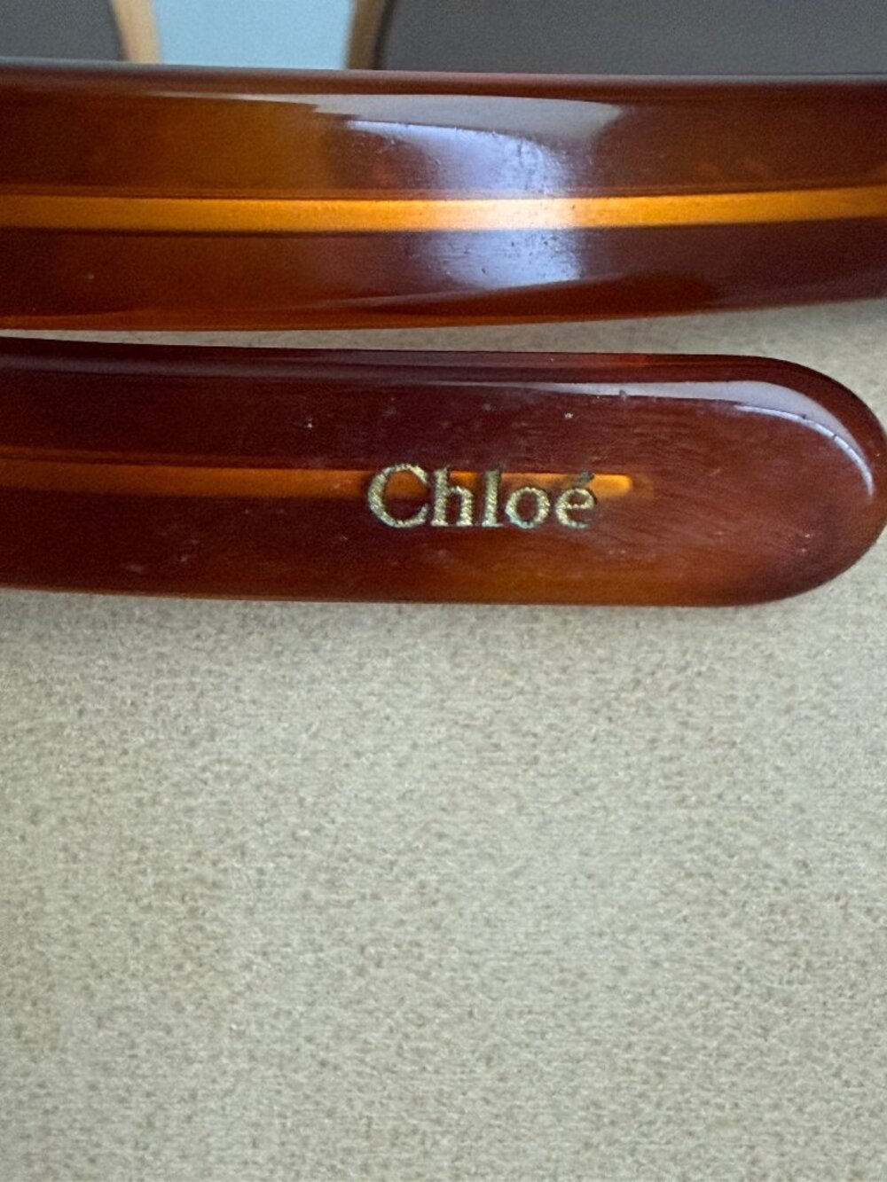 CHLOE Chloé Gold Metal Frame Sunglasses Brown Lens - Picture 2 of 11